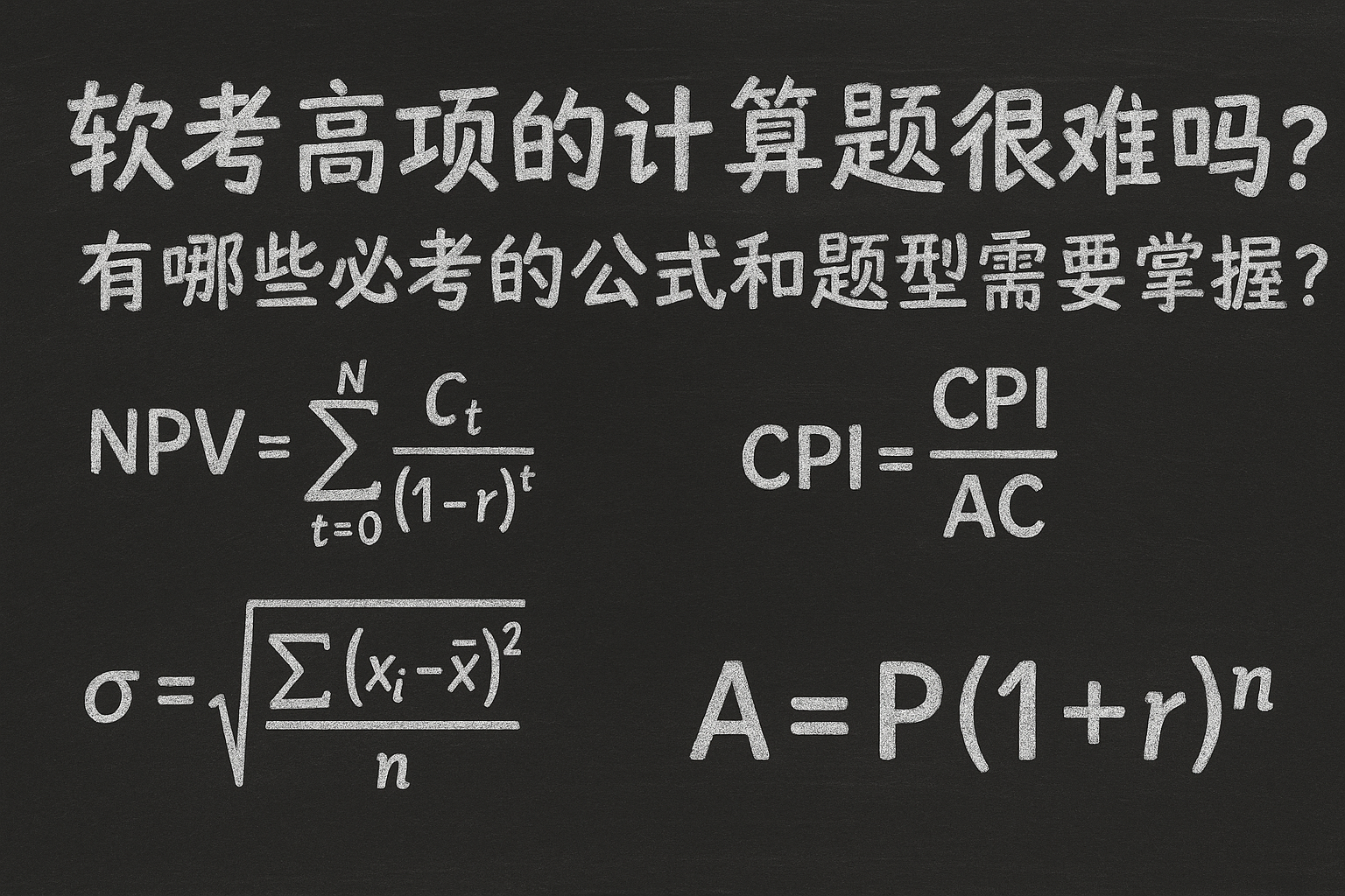 软考高项的计算题很难吗,有哪些必考的公式和题型需要掌握.png 软考高项的计算题很难吗,有哪些必考的公式和题型需要掌握.png